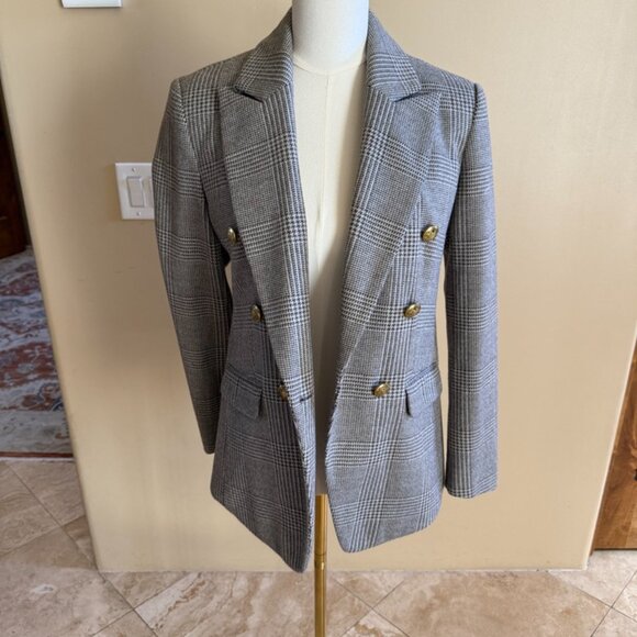 Banana Republic Double Breasted Houndstooth Jacket, Size 2 - Picture 6 of 9